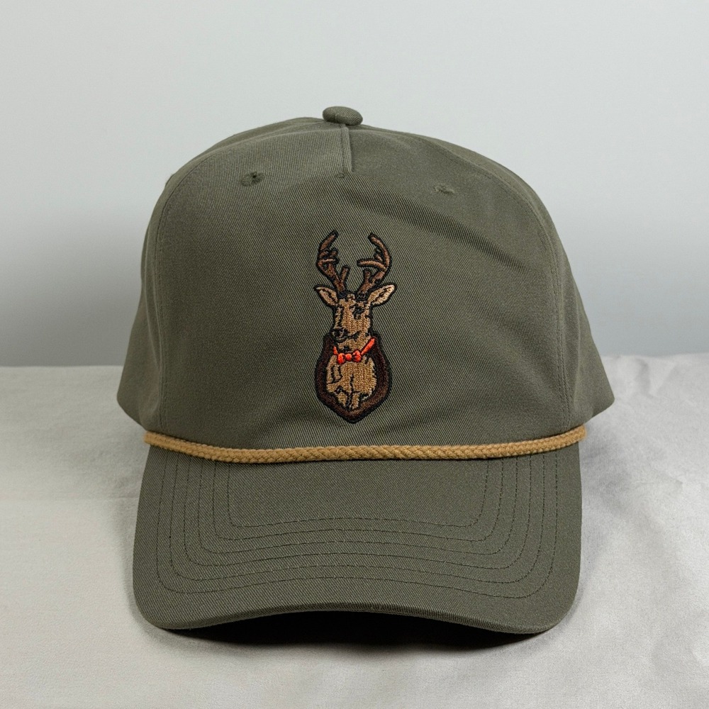 Duluth Trading Co Mens Dad Fit Rope Hat Olive Green Deer Trophy XL/2XL NWT